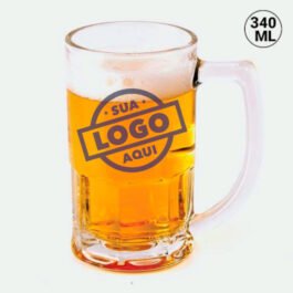 Caneca de Chopp Vidro 340ml Transparente