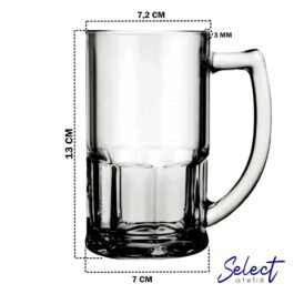 Caneca de Chopp Vidro 340ml Transparente