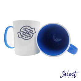 Caneca de Polimero Interior e Alça Colorida
