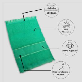 Toalhas de Mão Social 100% Algodão Personalizáveis 20x30cm