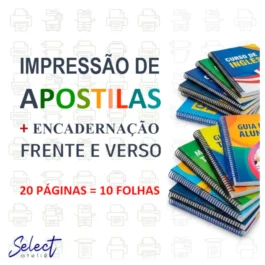 Impressão de Apostila com Encadernação 20 Páginas